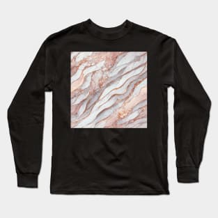 Rose gold marble pattern Long Sleeve T-Shirt